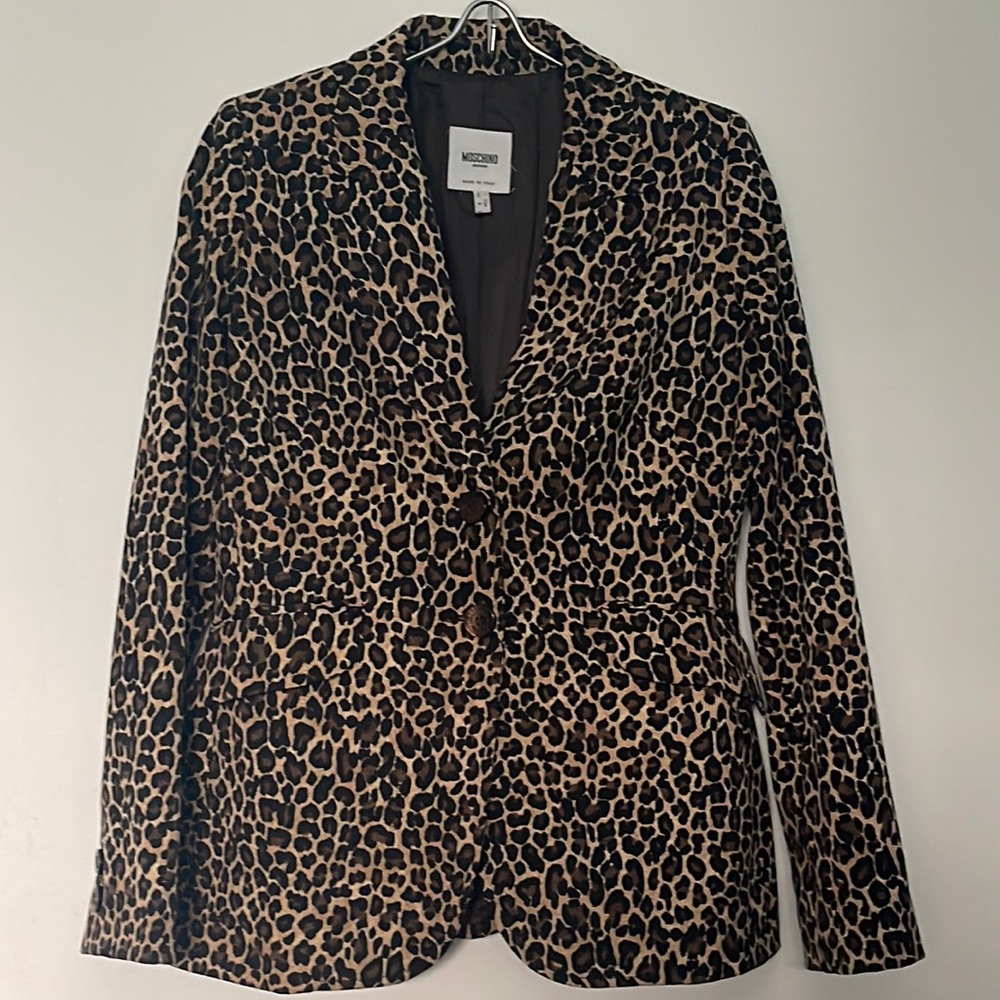 Moschino cheetah print blazer